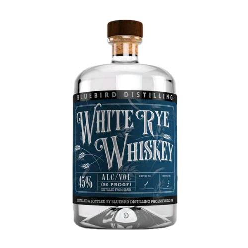 Bluebird distilling white rye whiskey is made from 100 percent rye grain. Fresh from the still to your glass it starts with sweetness followed by a smooth dry and spicy finish.