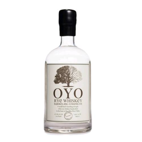 Oyo White Rye Whiskey is a dark pumpernickel rye made from scratch in small batches and bottled at a high proof with strict adherence to four generations of distilling traditions.
