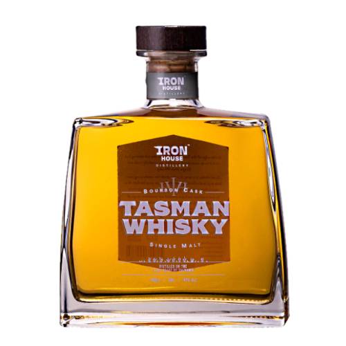 IronHouse Distillery Tasman Whisky is aged four years in oak and our single malt cask brings rum and raisin aromas with a subtle vanilla and a spiced herb oak undertone and wash of buttery warm caramels heat hazelnut and oak finish with sweet fruits.
