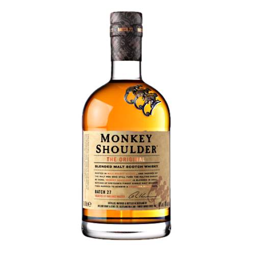 Monkey Shoulder Blended Malt Scotch Whisky is a smooth and rich triple malt scotch that has been blended from three of Speysides finest single malts and using batches from only 27 casks to produce this fine malt whisky.